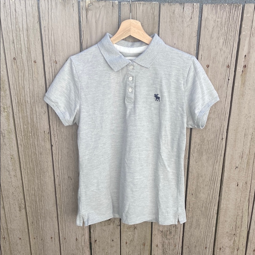 Abercrombie & Fitch Light Gray Polo Shirt